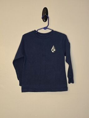 Volcom Kids Navy Long Sleeve Logo Tee